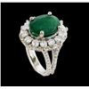 Image 4 : 4.70 ctw Emerald and Diamond Ring - 14KT White Gold