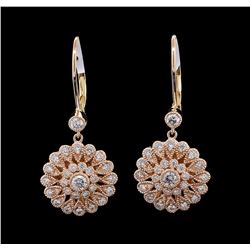 0.97 ctw Diamond Earrings - 14KT Yellow, White, and Rose Gold