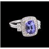 Image 1 : 2.21 ctw Tanzanite and Diamond Ring - 14KT White Gold