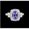 Image 2 : 2.21 ctw Tanzanite and Diamond Ring - 14KT White Gold