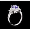 Image 3 : 2.21 ctw Tanzanite and Diamond Ring - 14KT White Gold