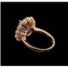 Image 3 : 3.83 ctw Tanzanite and Diamond Ring - 14KT Rose Gold