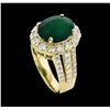 Image 4 : 3.60 ctw Emerald and Diamond Ring - 14KT Yellow Gold