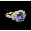 Image 1 : 14KT Yellow Gold 2.24 ctw Tanzanite and Diamond Ring