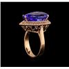 Image 4 : 9.20 ctw Tanzanite and Diamond Ring - 14KT Rose Gold