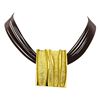 Image 2 : Rectangle Pendant Multi Strand Necklace - Gold Plated