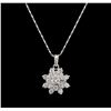 Image 1 : 14KT White Gold 1.41 ctw Diamond Pendant With Chain