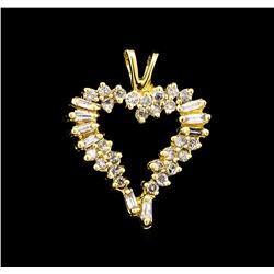 1.25 ctw Diamond Heart Pendant - 14KT Yellow Gold