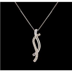 0.13 ctw Diamond Pendant With Chain - 14KT White Gold