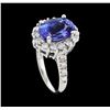 Image 4 : 3.30 ctw Tanzanite and Diamond Ring - 14KT White Gold