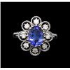 Image 2 : 2.10 ctw Tanzanite and Diamond Ring - 14KT White Gold