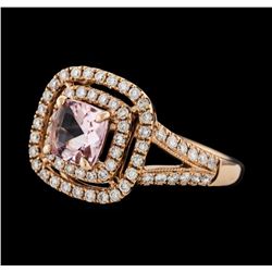 0.69 ctw Morganite and Diamond Ring - 14KT Rose Gold