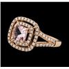 Image 1 : 0.69 ctw Morganite and Diamond Ring - 14KT Rose Gold