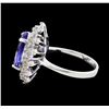 Image 3 : 4.21 ctw Tanzanite and Diamond Ring - 14KT White Gold