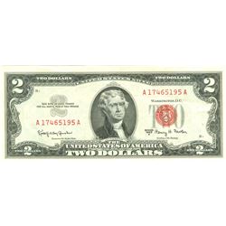 1963-A $2 Choice Circulated Red Seal Note