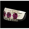 Image 1 : 1.50 ctw Ruby and Diamond Ring - Platinum