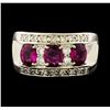 Image 2 : 1.50 ctw Ruby and Diamond Ring - Platinum