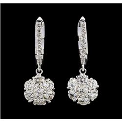 1.77 ctw Diamond Earrings - 14KT White Gold