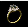 Image 4 : 2.45 ctw Green Sapphire and Diamond Ring - 18KT Yellow Gold