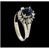 Image 4 : 1.34 ctw Sapphire and Diamond Ring - Platinum