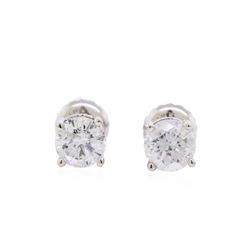 0.98 ctw Diamond Stud Earrings - 14KT White Gold