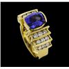 Image 4 : 2.56 ctw Tanzanite and Diamond Ring - 14KT Yellow Gold