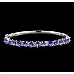 14KT White Gold 6.88 ctw Tanzanite and Diamond Bracelet