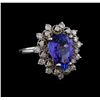 Image 1 : 3.42 ctw Tanzanite and Diamond Ring - 14KT White Gold