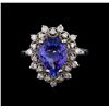 Image 2 : 3.42 ctw Tanzanite and Diamond Ring - 14KT White Gold