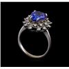 Image 4 : 3.42 ctw Tanzanite and Diamond Ring - 14KT White Gold