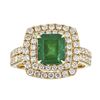 Image 1 : 1.86 ctw Emerald and Diamond Ring - 18KT Yellow Gold