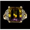 Image 2 : 6.38 ctw Ametrine and Diamond Ring - 14KT Yellow Gold