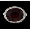 Image 2 : 11.48 ctw Ruby and Diamond Ring - 14KT White Gold