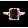 Image 2 : 2.47 ctw Tourmaline and Diamond Ring - 14KT Rose Gold