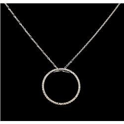 0.30 ctw Diamond Circle Necklace - 14KT White Gold