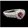 Image 1 : 0.37 ctw Ruby and Diamond Ring - Platinum