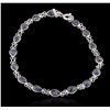 Image 1 : 6.00 ctw Sapphire Bracelet - 14KT White Gold