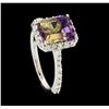 Image 4 : 2.17 ctw Ametrine and Diamond Ring - 14KT White Gold