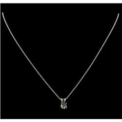 1.06 ctw Black Diamond Pendant With Chain - 14KT White Gold