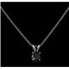 Image 2 : 1.06 ctw Black Diamond Pendant With Chain - 14KT White Gold
