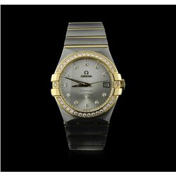 Omega 18KT Two-Tone 1.02 ctw Constellation Mens Watch