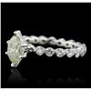 Image 2 : 14KT White Gold 1.82 ctw Marquise Cut Diamond Ring