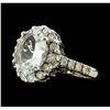 Image 1 : 3.21 ctw Aquamarine and Diamond Ring - 14KT White Gold