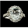 Image 2 : 3.21 ctw Aquamarine and Diamond Ring - 14KT White Gold