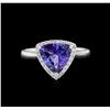 Image 2 : 2.21 ctw Tanzanite and Diamond Ring - 14KT White Gold