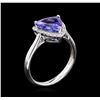 Image 3 : 2.21 ctw Tanzanite and Diamond Ring - 14KT White Gold