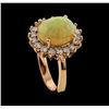 Image 4 : 3.25 ctw Opal and Diamond Ring - 14KT Rose Gold