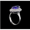 Image 4 : 14KT White Gold 3.05 ctw Tanzanite and Diamond Ring