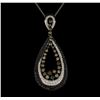 Image 2 : 2.42 ctw Diamond Pendant With Chain - 18KT White Gold