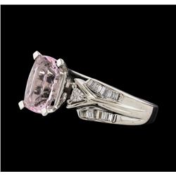 1.95 ctw Morganite and Diamond Ring - 14KT White Gold